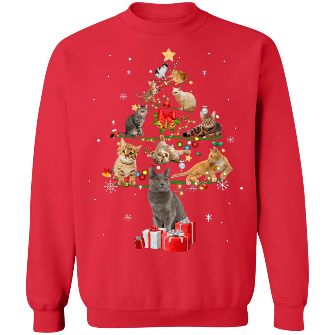 Funny Cats Christmas Tree Ornament Decor Gift T-Shirt & Sweatshirt | Teecentury.com