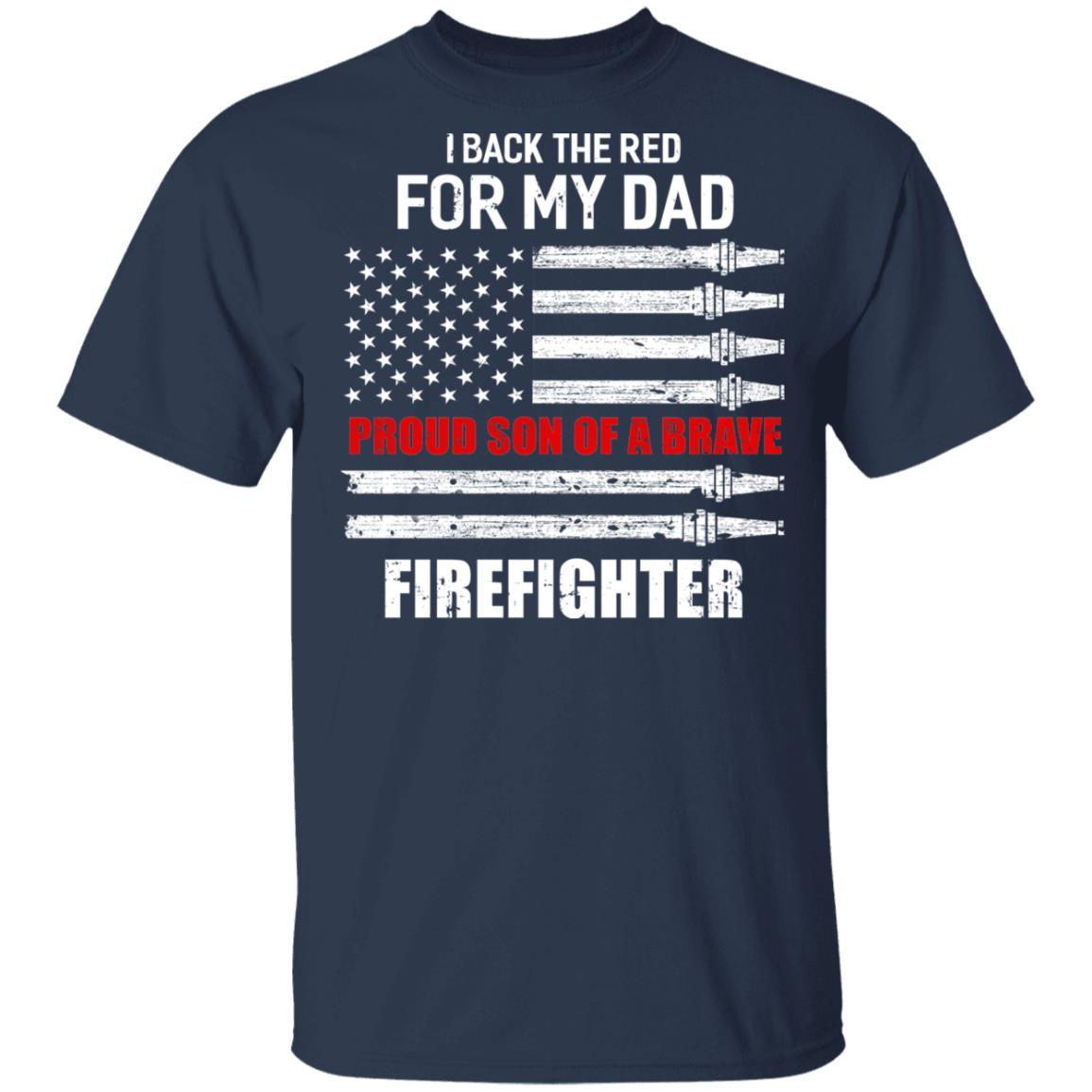 I Back The Red For My Dad Proud Son Firefighter Youth Youth Shirt | Teecentury.com