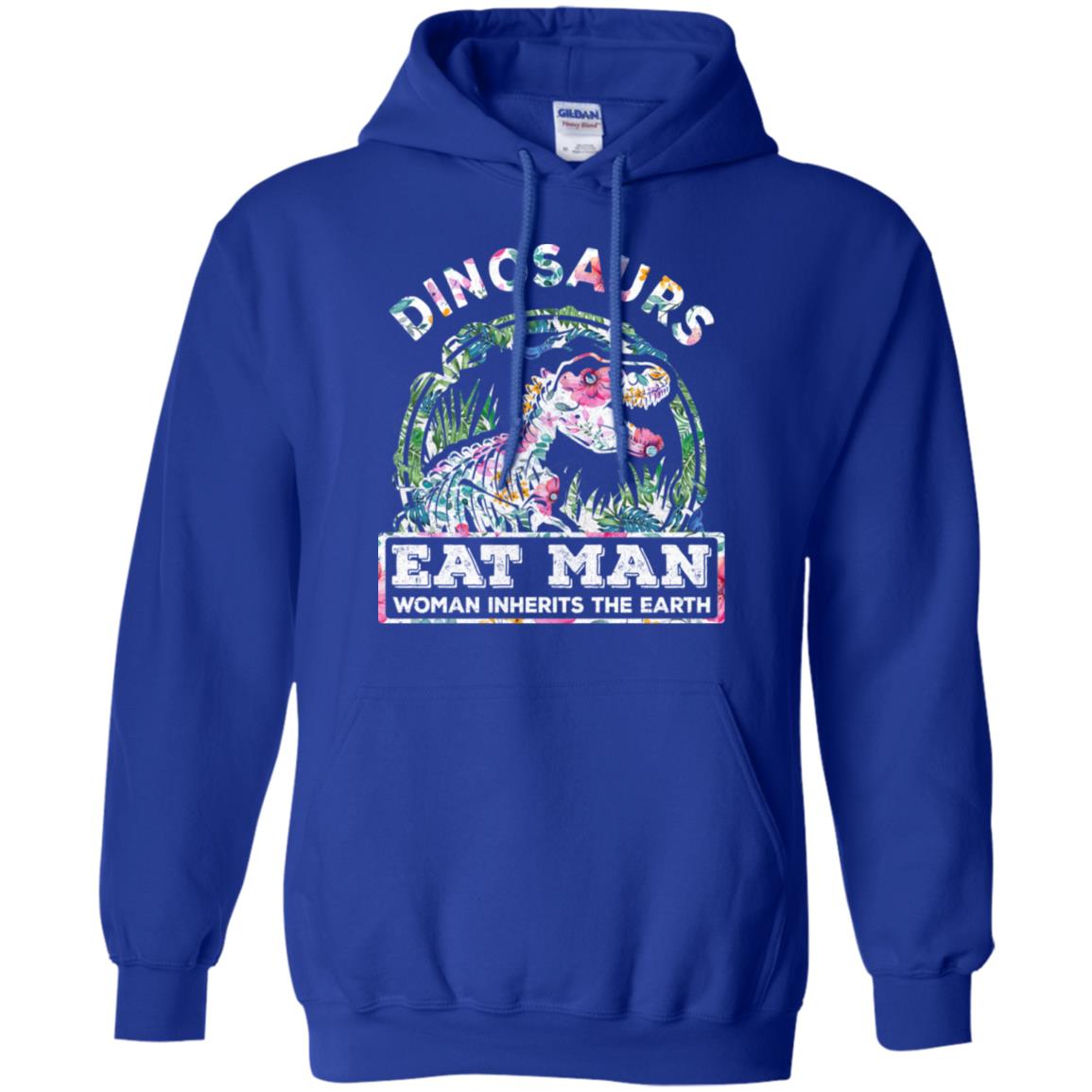 Funny Dinosaurs Eat Man Woman Inherits The Earth T-Shirt & Tank Top | Teecentury.com