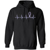 Stomach Cancer Awareness Periwinkle Ribbon Heartbeat T-Shirt & Hoodie | Teecentury.com