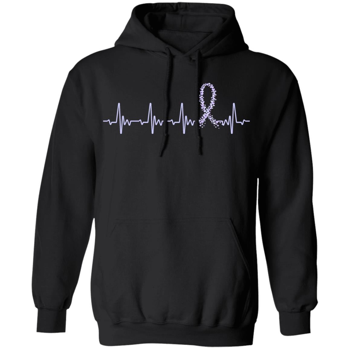 Stomach Cancer Awareness Periwinkle Ribbon Heartbeat T-Shirt & Hoodie | Teecentury.com