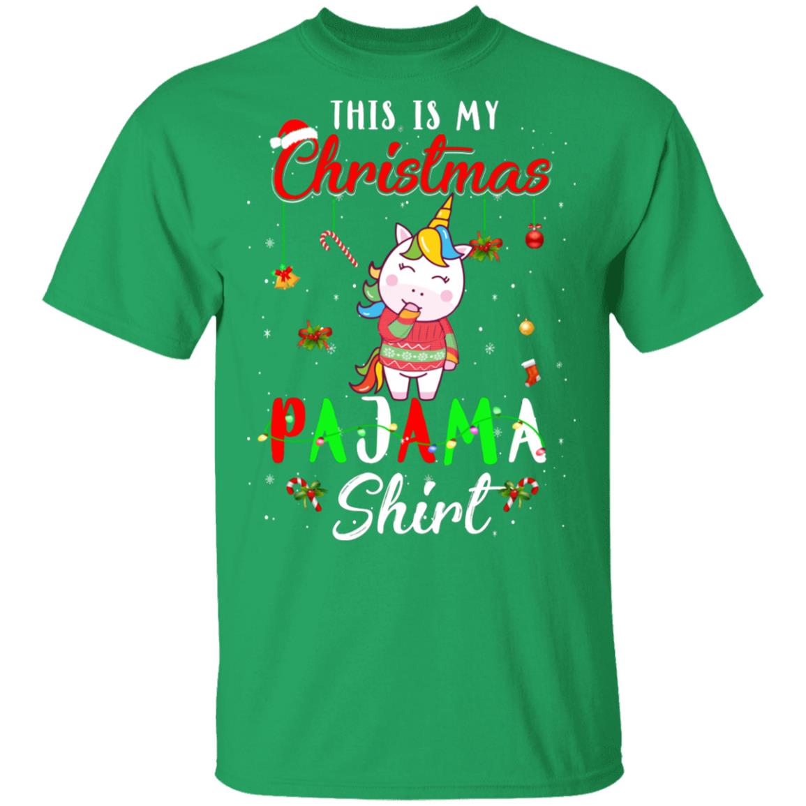 This Is My Christmas Pajama Unicorn Christmas Gifts T-Shirt & Sweatshirt | Teecentury.com