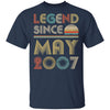 Legend Since May 2007 Vintage 15th Birthday Gifts T-Shirt & Hoodie | Teecentury.com
