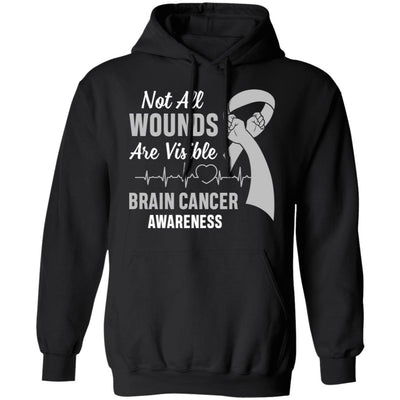 Brain Cancer Awareness Grey Not All Wounds Are Visible T-Shirt & Hoodie | Teecentury.com