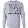 Just A Girl Who Loves Chickens And Goats Farmer Girls Gift T-Shirt & Hoodie | Teecentury.com