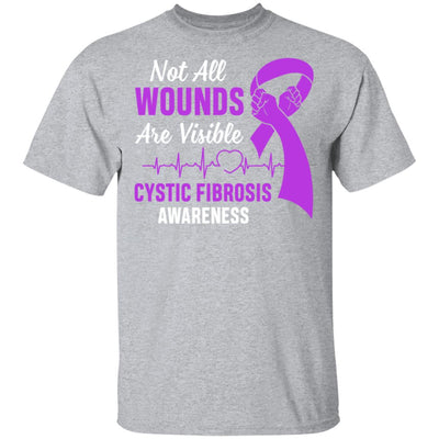 Cystic Fibrosis Awareness Purple Not All Wounds Are Visible T-Shirt & Hoodie | Teecentury.com