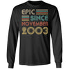 Epic Since November 2003 Vintage 19th Birthday Gifts T-Shirt & Hoodie | Teecentury.com