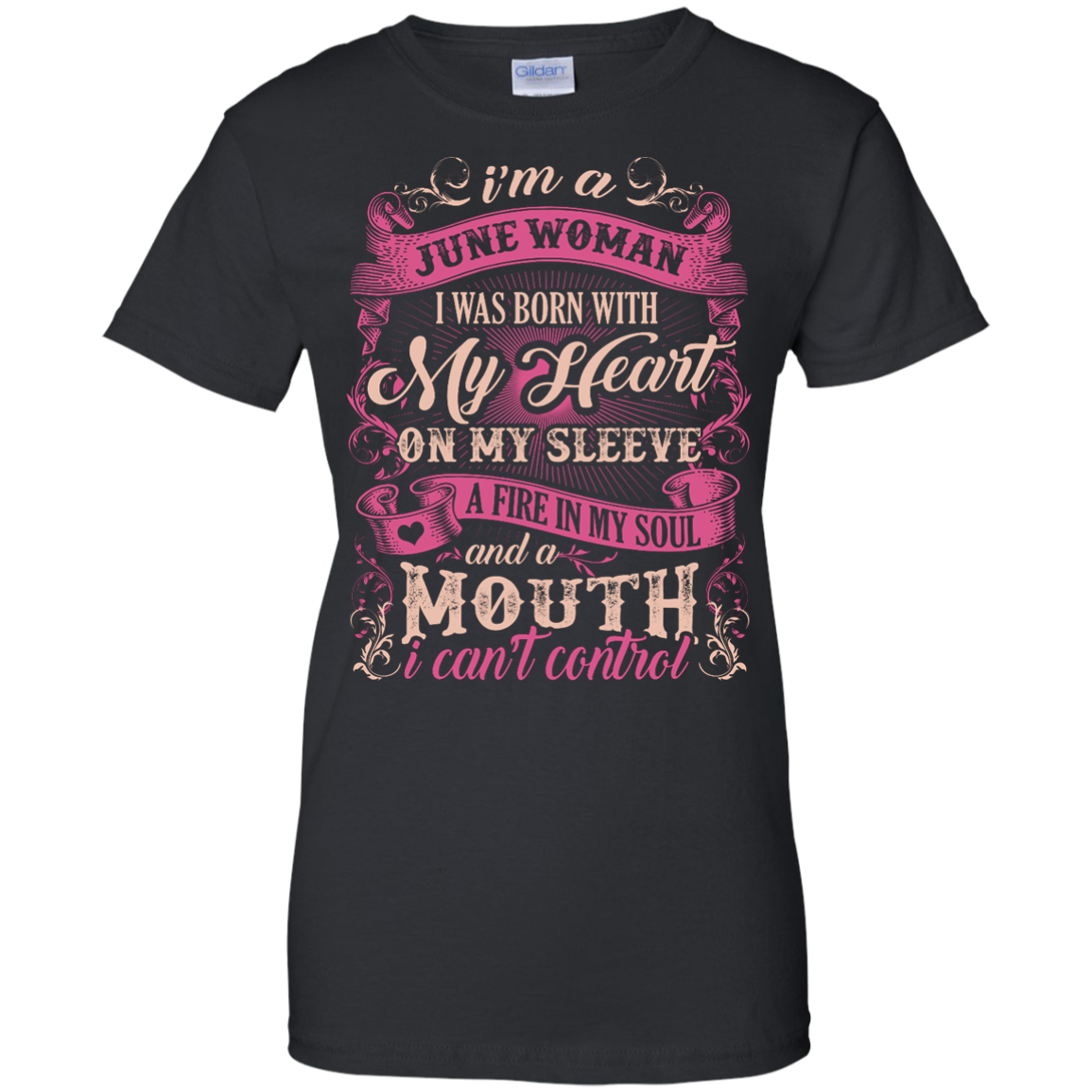 I Am A June Woman I Was Born With My Heart On My Sleeve T-Shirt & Hoodie | Teecentury.com