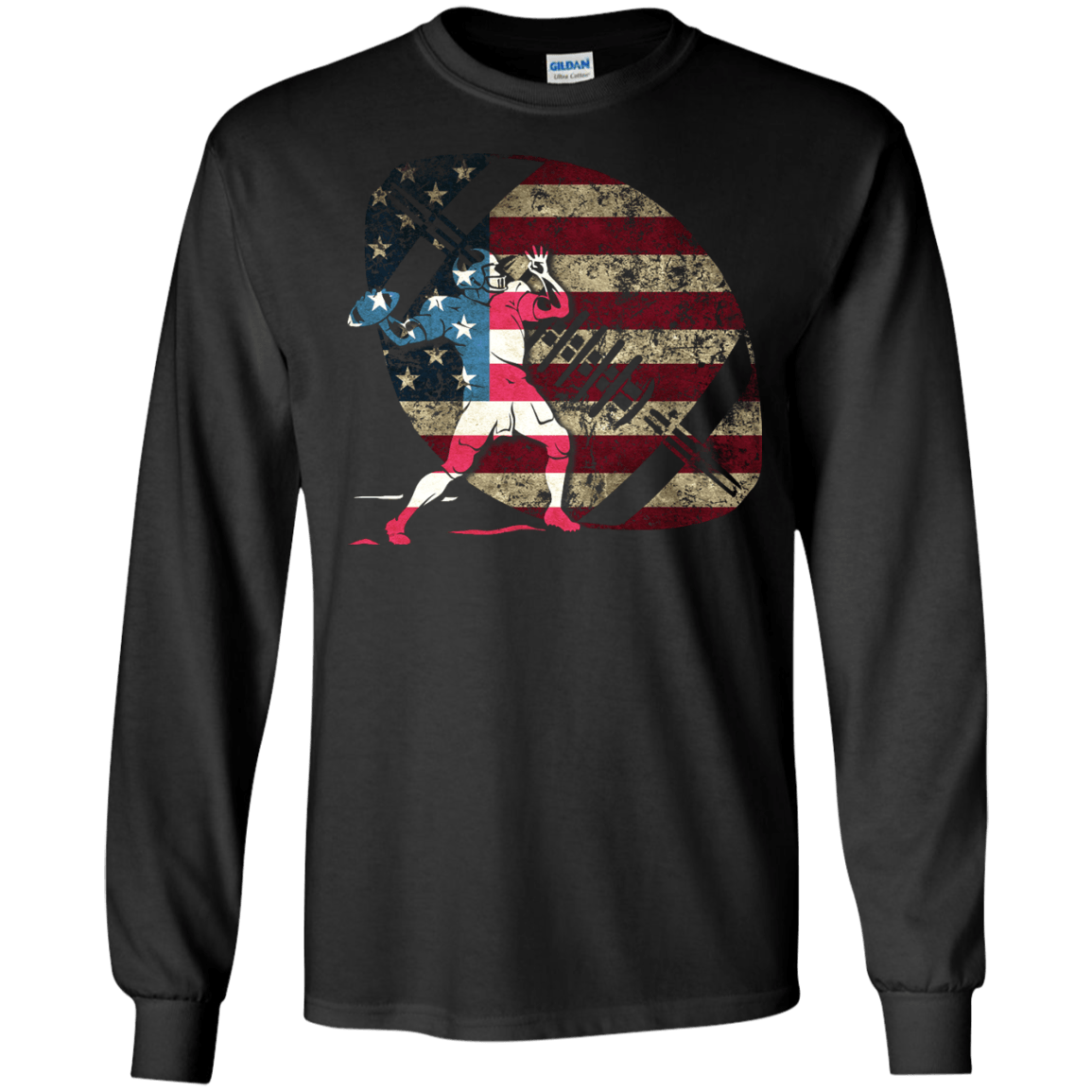 Quarterback Football America Flag T-Shirt & Hoodie | Teecentury.com