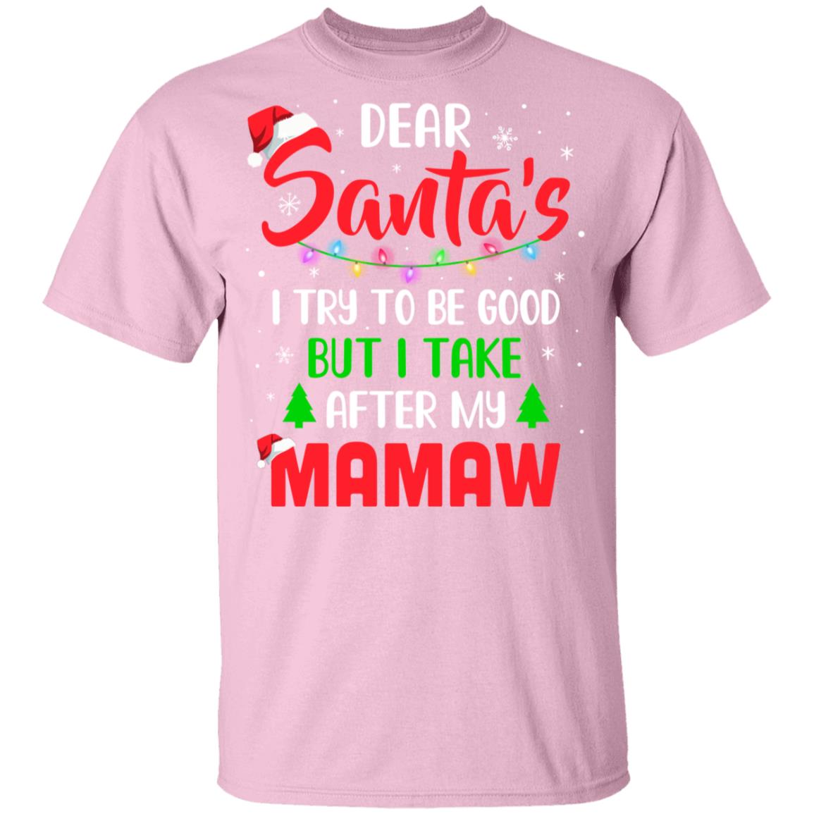 Dear Santa I Tried To Be Good But My Mamaw Christmas Kids Youth Youth Shirt | Teecentury.com