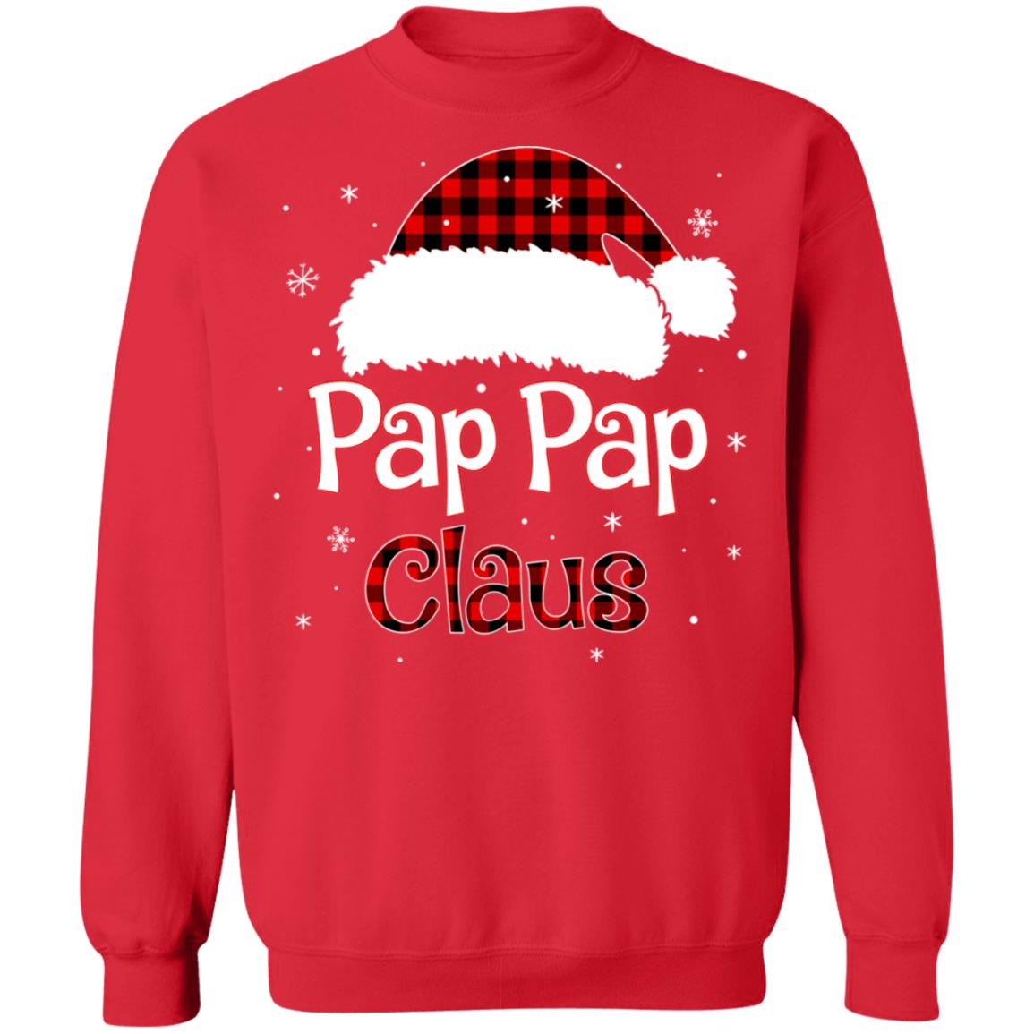 Santa Pap Pap Claus Red Plaid Family Pajamas Christmas Gift T-Shirt & Sweatshirt | Teecentury.com