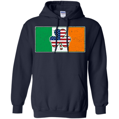 Shamrock Irish Ireland USA American Flag Gift T-Shirt & Hoodie | Teecentury.com