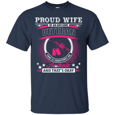Proud Wife Of An Awesome Veteran T-Shirt & Hoodie | Teecentury.com