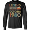 Legend Since October 1980 Vintage 42th Birthday Gifts T-Shirt & Hoodie | Teecentury.com