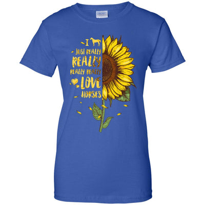 I Just Really Really Love Horses Sunflower T-Shirt & Tank Top | Teecentury.com