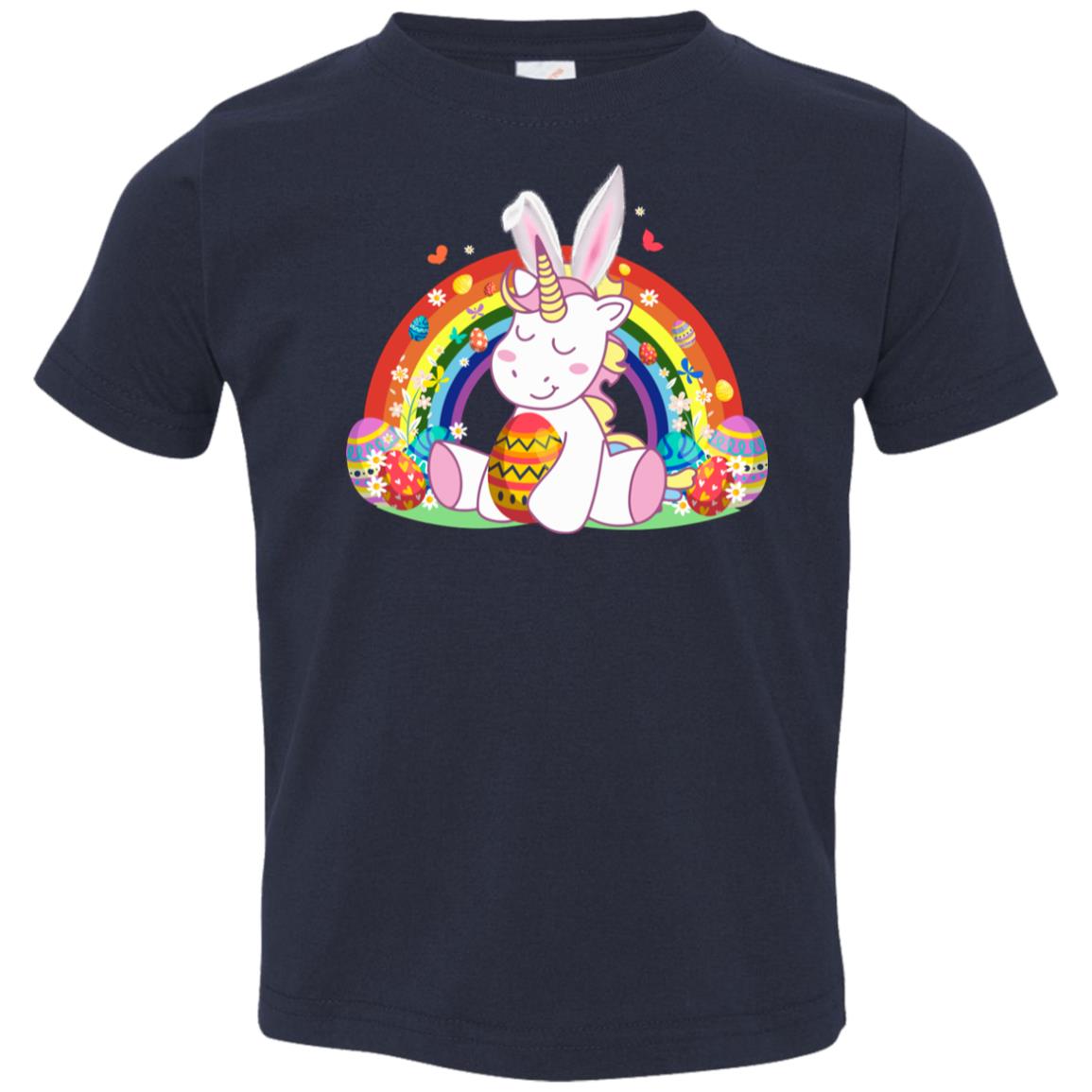 Unicorn Easter With Rainbow And Egg Youth Youth Shirt | Teecentury.com