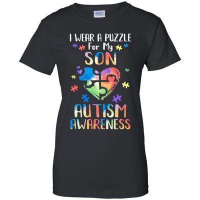 I Wear A Puzzle For My Son Autism Awareness T-Shirt & Hoodie | Teecentury.com