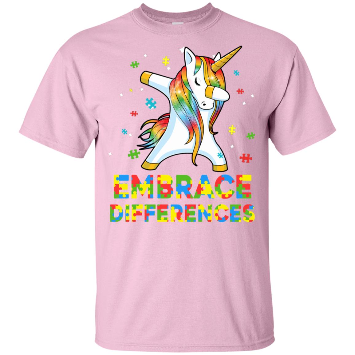 Dabbing Unicorn Autism Awareness Embrace Differences Youth Youth Shirt | Teecentury.com
