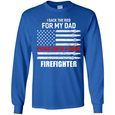 I Back The Red For My Dad Proud Son Firefighter Youth Youth Shirt | Teecentury.com