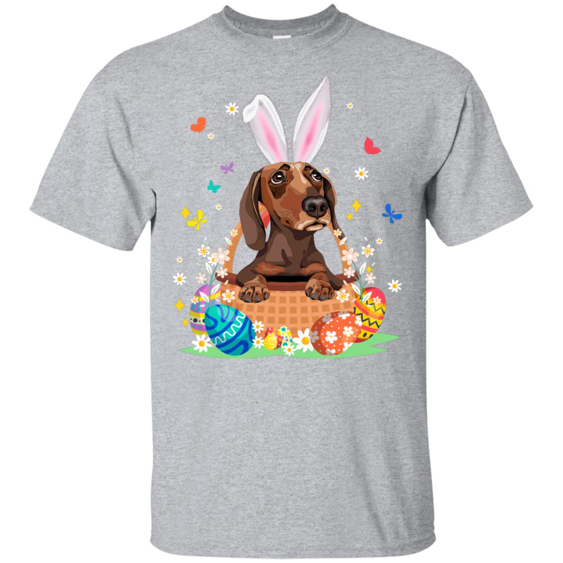 Dachshund Bunny Hat Rabbit Easter Eggs T-Shirt & Hoodie | Teecentury.com