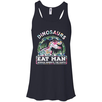 Funny Dinosaurs Eat Man Woman Inherits The Earth T-Shirt & Tank Top | Teecentury.com
