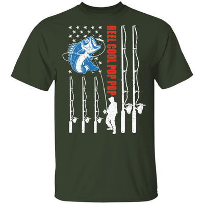 Reel Cool Pop Pop American Flag Fish Fishing Fathers Day T-Shirt & Hoodie | Teecentury.com