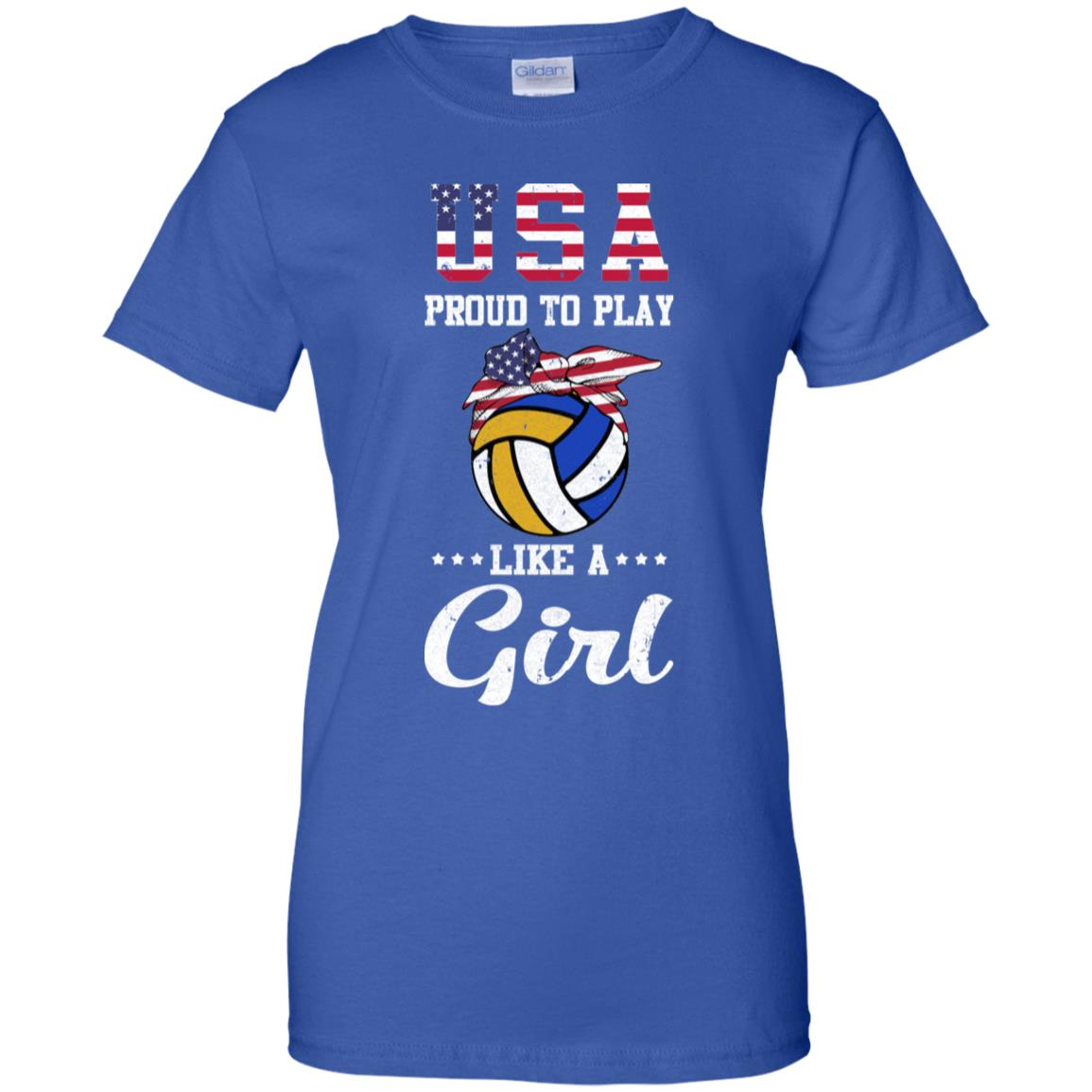 Usa Proud To Play Like A Girl Volleyball T-Shirt & Tank Top | Teecentury.com