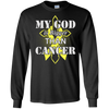 My God Is Bigger Than Cancer Yellow Awareness Ribbon T-Shirt & Hoodie | Teecentury.com