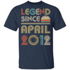 Legend Since April 2012 Vintage 10th Birthday Gifts Youth Youth Shirt | Teecentury.com