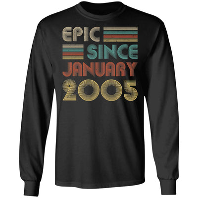 Epic Since January 2005 Vintage 17th Birthday Gifts T-Shirt & Hoodie | Teecentury.com