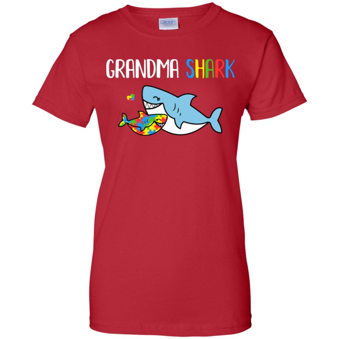 Grandma Shark Support Autism Awareness For Grandchild T-Shirt & Hoodie | Teecentury.com