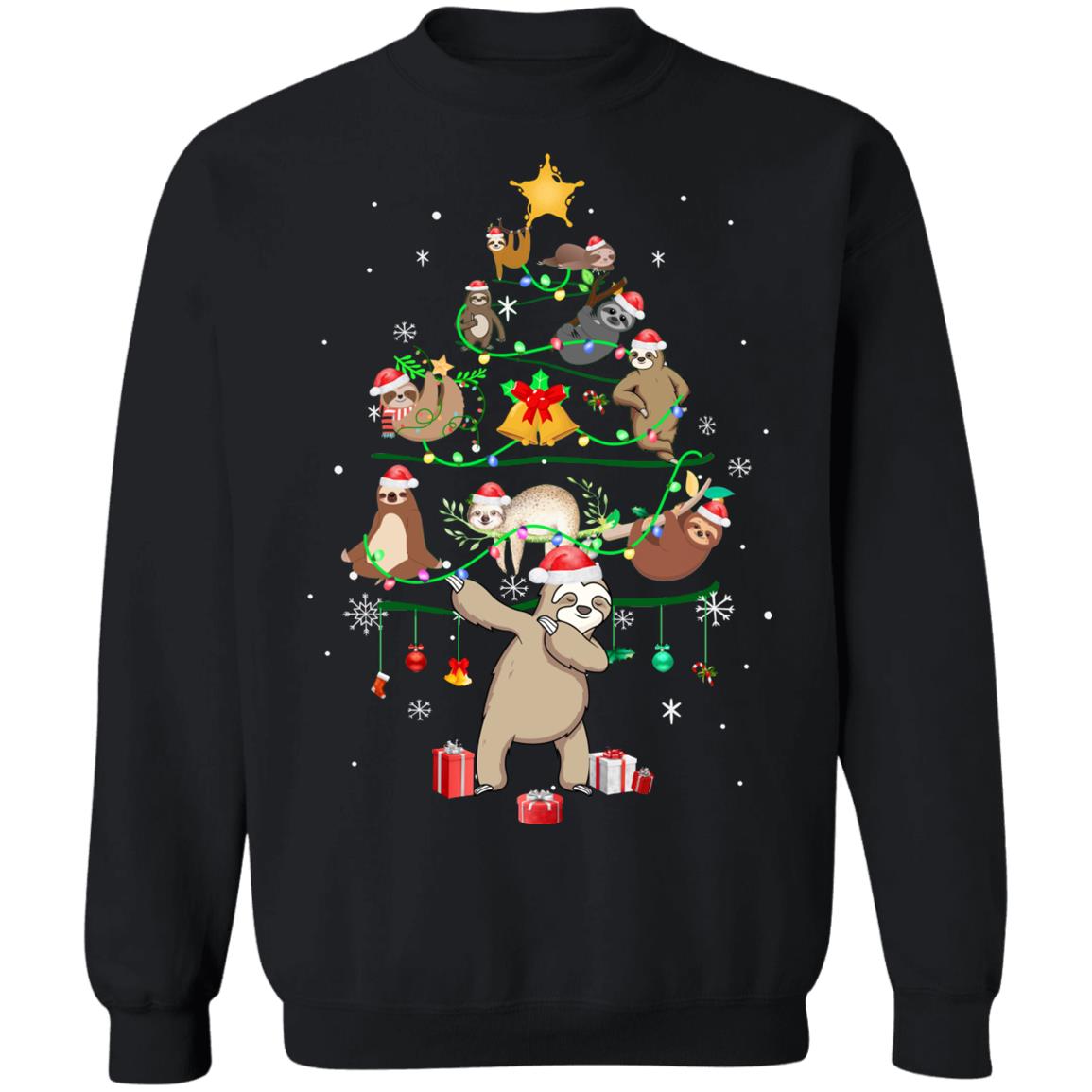 Sloth Christmas Tree Lights Funny Sloth Xmas Gift T-Shirt & Sweatshirt | Teecentury.com