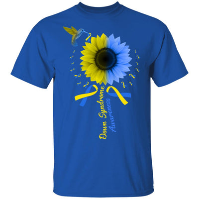 Hummingbird Sunflower Blue Yellow Down Syndrome Awareness T-Shirt & Hoodie | Teecentury.com