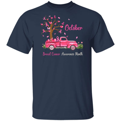 Pink Truck Pumpkin October Breast Cancer Awareness Month T-Shirt & Hoodie | Teecentury.com