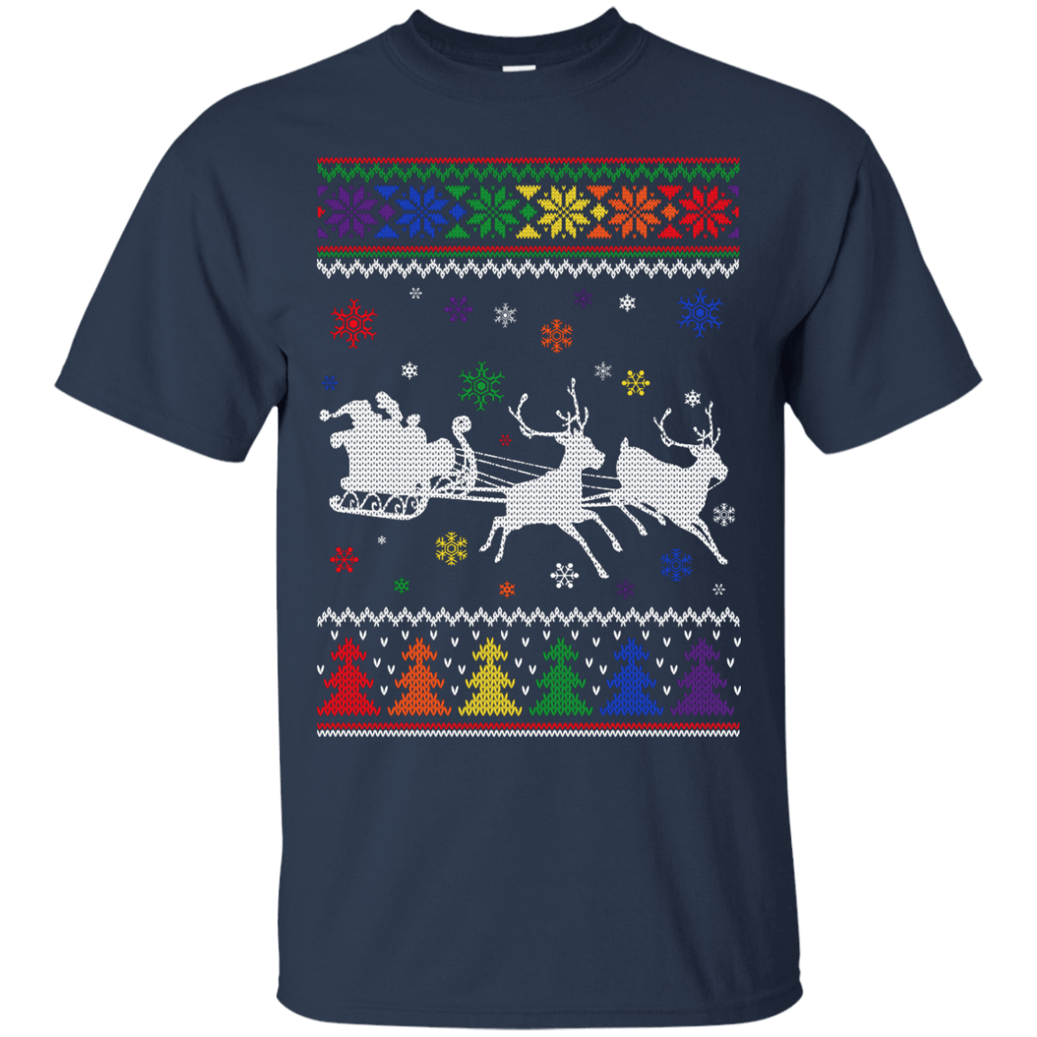 Rainbow Christmas Through The Snow Together T-Shirt & Hoodie | Teecentury.com