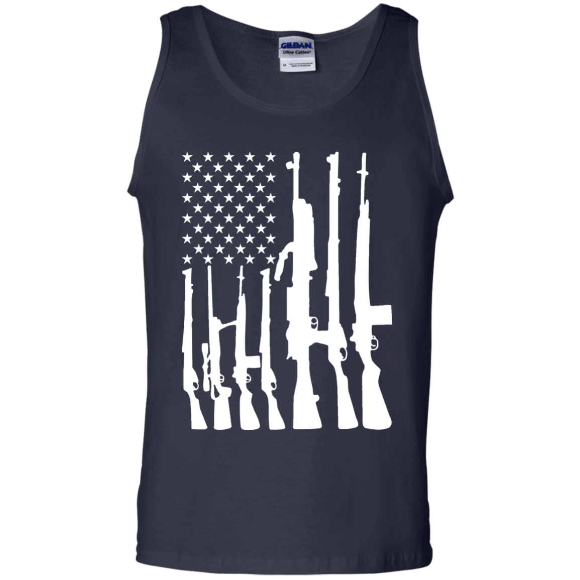 Rifle American Flag Machine Gun Rights T-Shirt & Hoodie | Teecentury.com