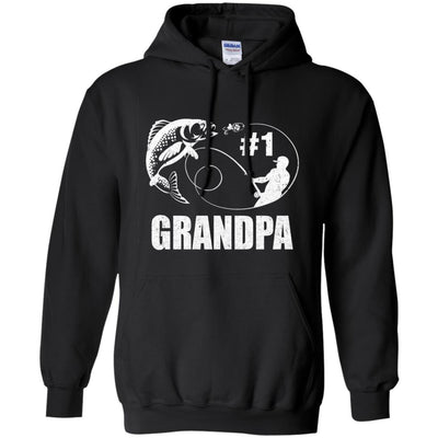 #1 Grandpa Fishing Fisherman Best Fathers Day Gift T-Shirt & Hoodie | Teecentury.com