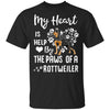 My Heart Is Held By The Paws Of A Rottweiler Lover T-Shirt & Hoodie | Teecentury.com