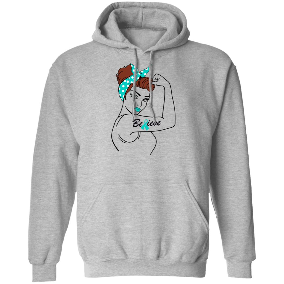 Support Ovarian Cancer Awareness Warrior Believe T-Shirt & Hoodie | Teecentury.com