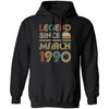 Legend Since March 1990 Vintage 32th Birthday Gifts T-Shirt & Hoodie | Teecentury.com