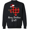 Merry Christmas Y'all Texas State Red Plaid Gift T-Shirt & Sweatshirt | Teecentury.com