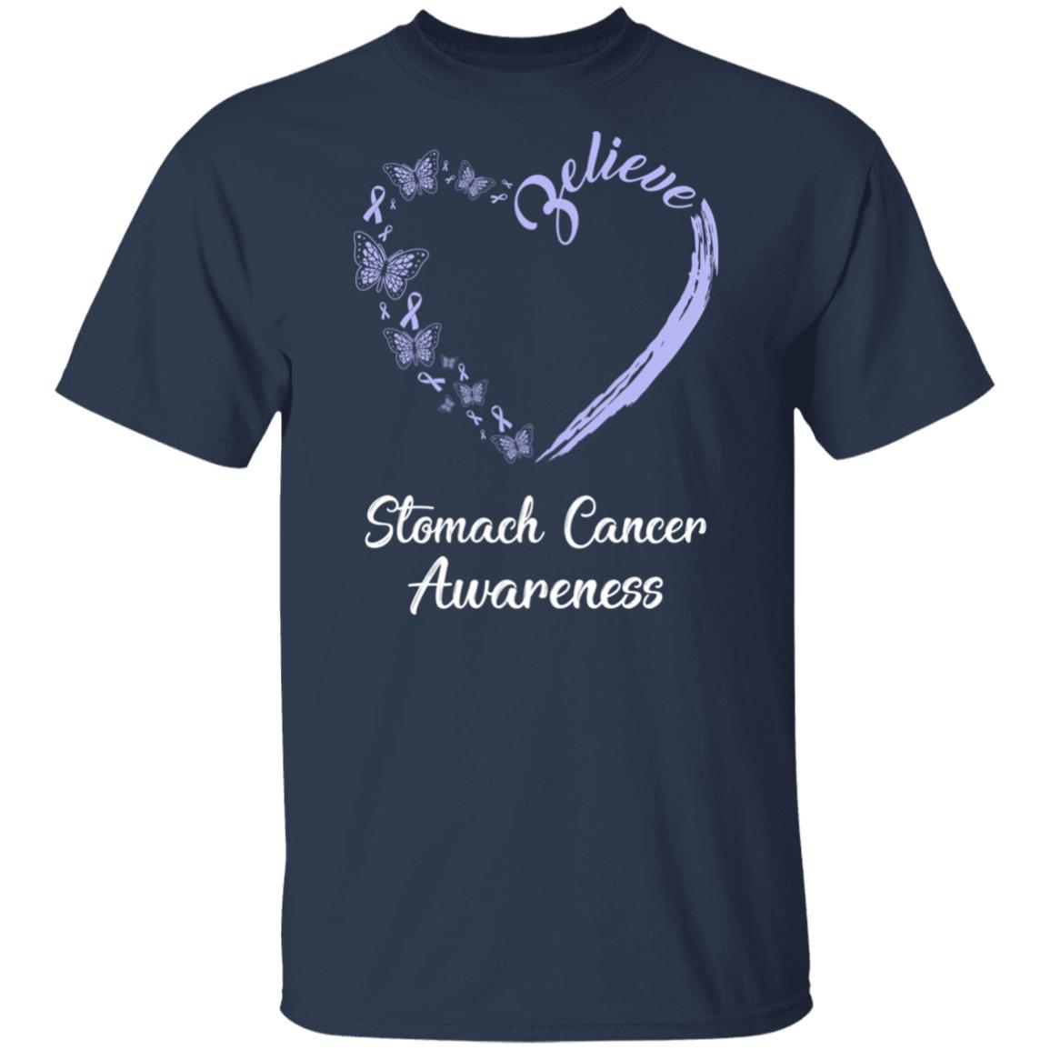 Butterfly Believe Stomach Cancer Awareness Ribbon Gifts T-Shirt & Hoodie | Teecentury.com