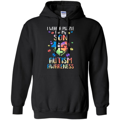 I Wear A Puzzle For My Son Autism Awareness T-Shirt & Hoodie | Teecentury.com