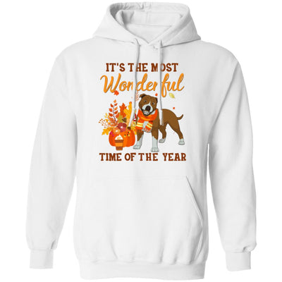 Pit Bull Autumn It's The Most Wonderful Time Of The Year T-Shirt & Hoodie | Teecentury.com