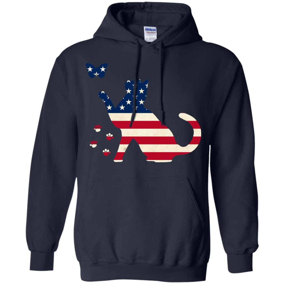 Meowica Cat American Flag 4th of July T-Shirt & Hoodie | Teecentury.com