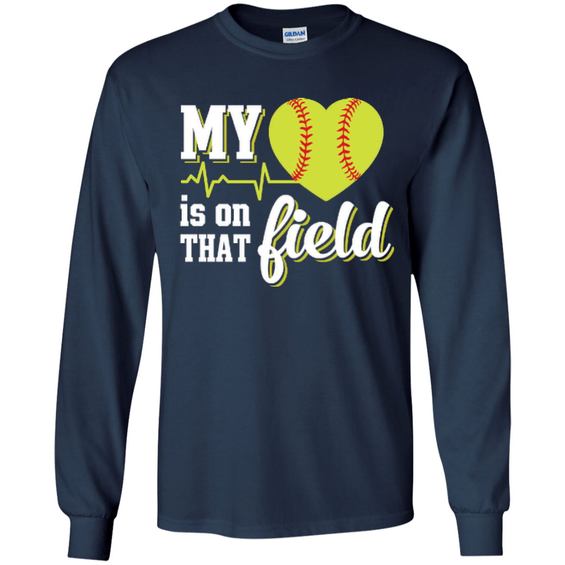 My Heart Is On That Field Softball T-Shirt & Hoodie | Teecentury.com