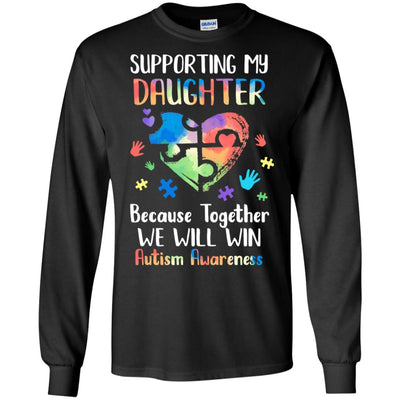 Supporting My Daughter Puzzle Autism Awareness Month T-Shirt & Hoodie | Teecentury.com