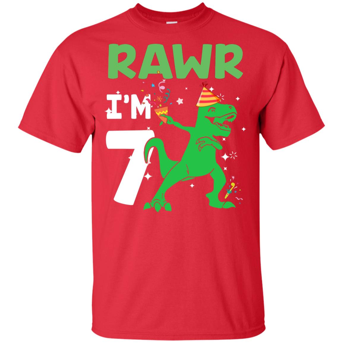 Rawr I'm 7 Birthday Gifts 2015 Dinosaur For Boys Youth Youth Shirt | Teecentury.com