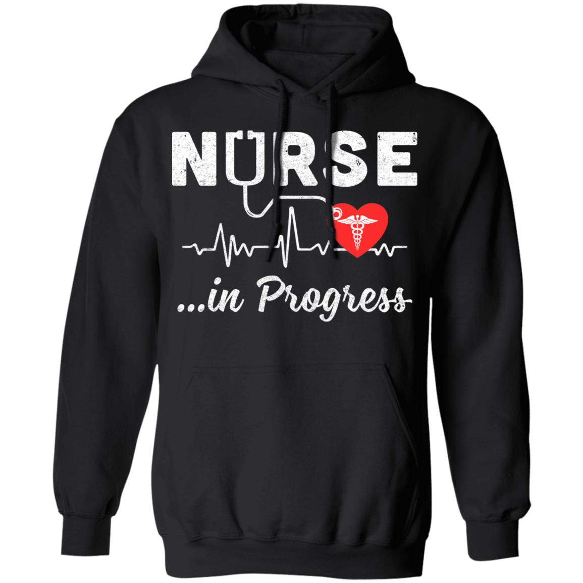 Nurse in Progress Future Nurse Nursing Student Gift T-shirts Pullover Hoodies Black/S