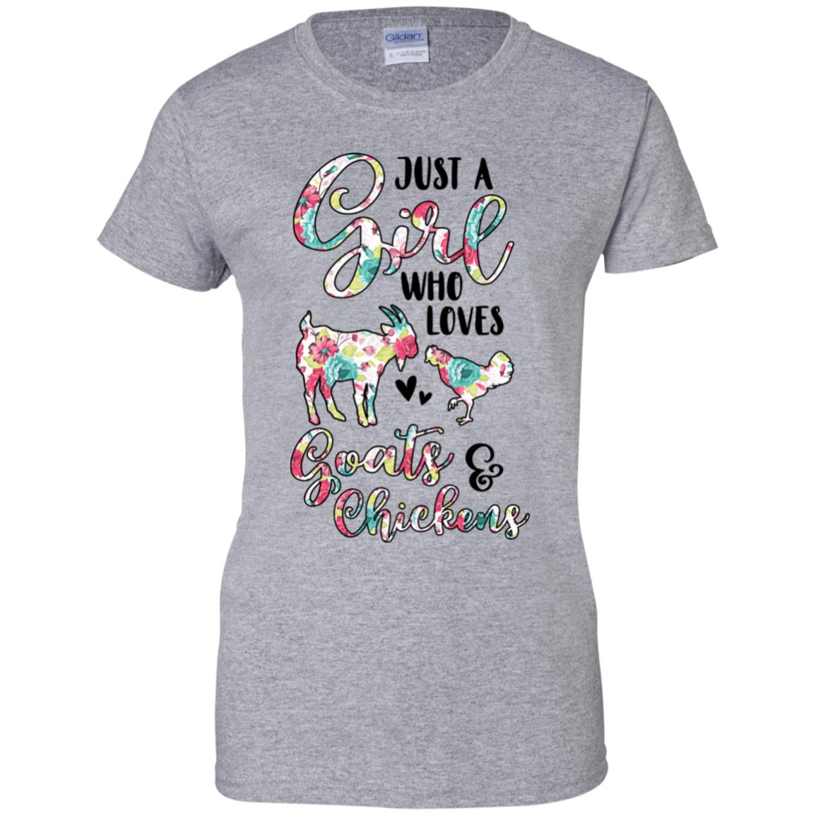 Just A Girl Who Loves Goats Chickens Lovers T-Shirt & Tank Top | Teecentury.com